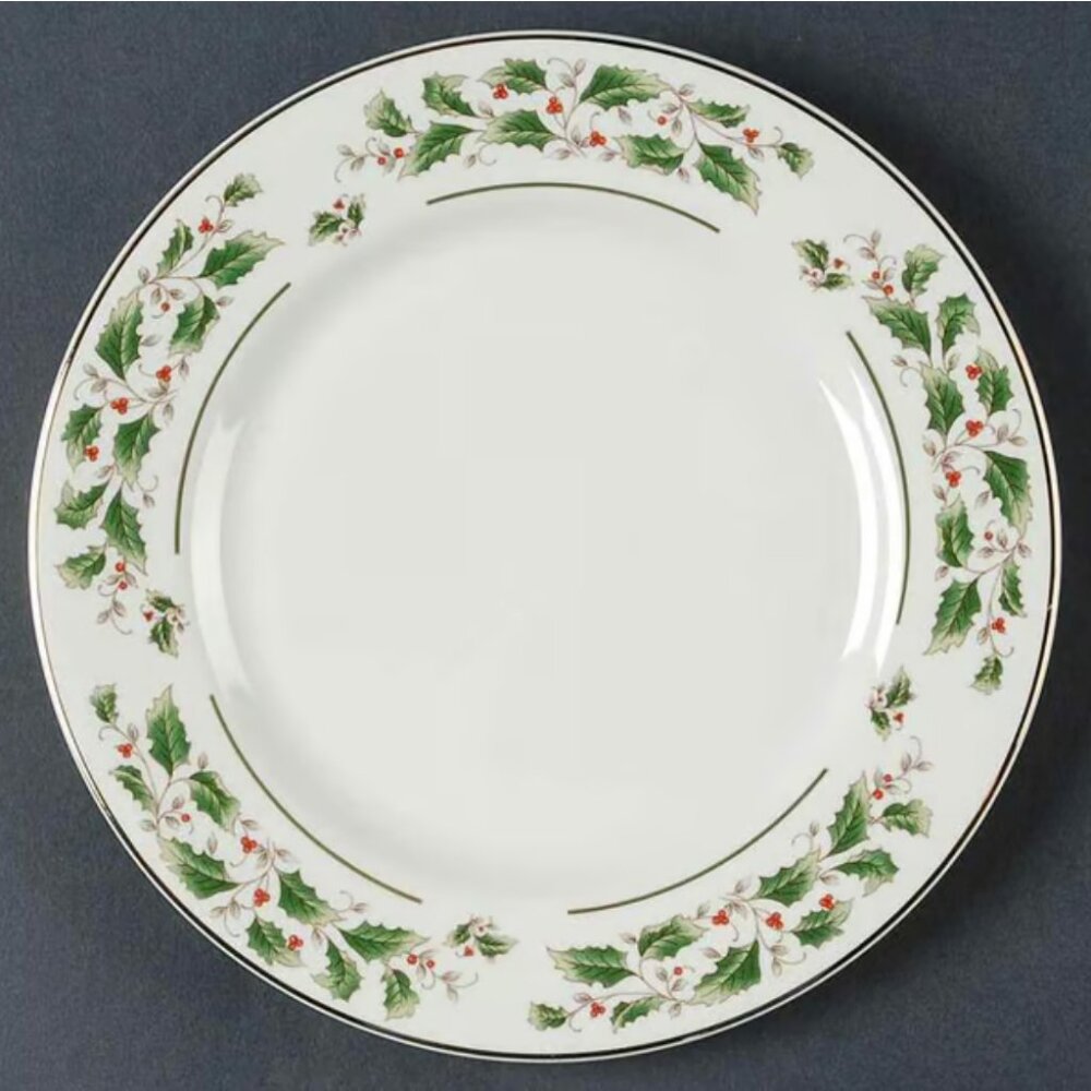 Set of 4 Fine China of Japan FCJ5 Holly Salad Plates
